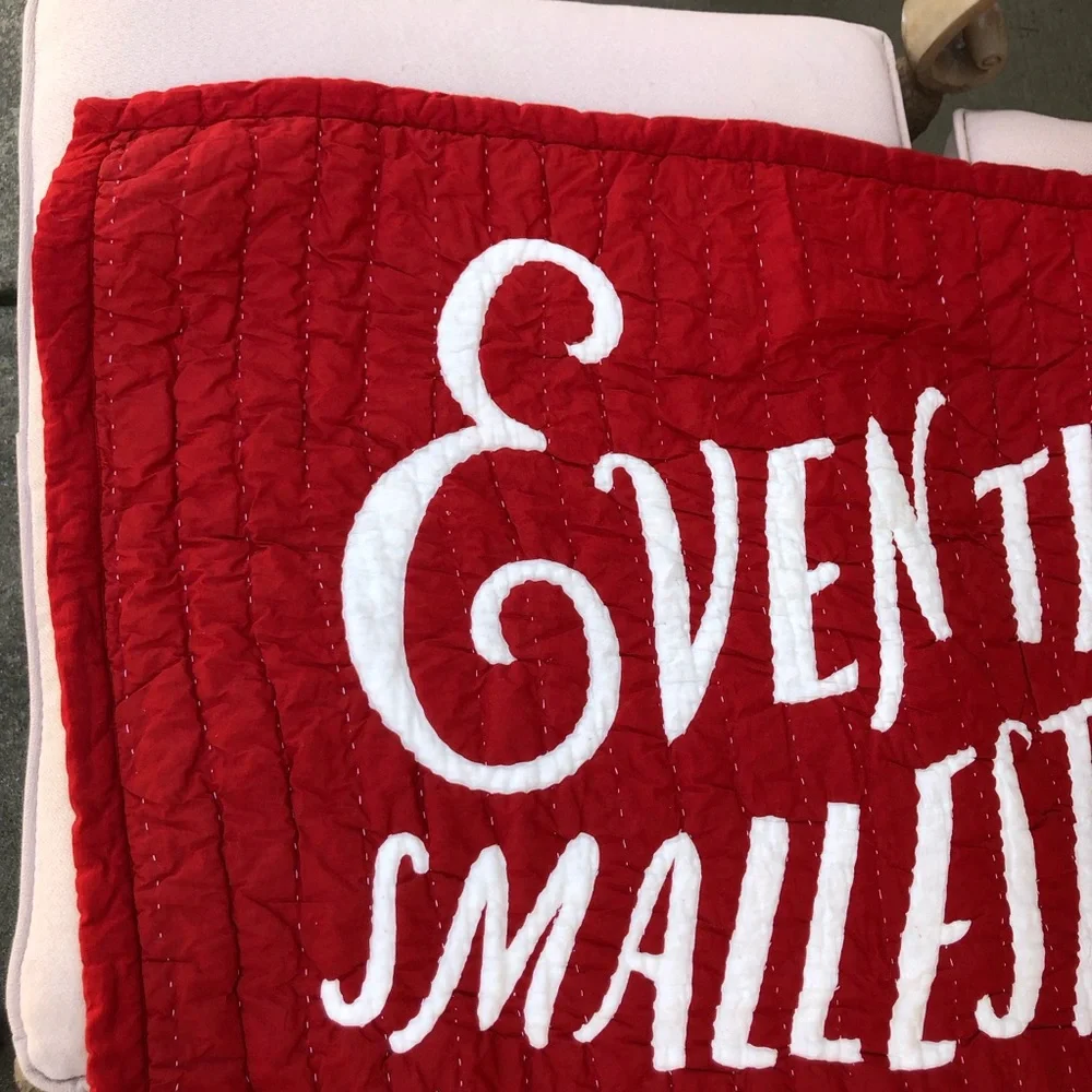 Hallmark Baby Cotton Made India Christmas Quilt Trow Decor “Even the smallest…..